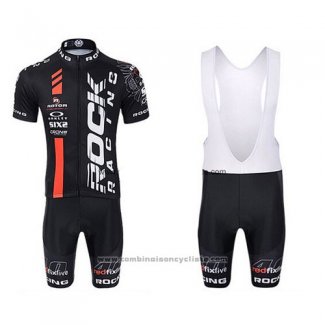 2015 Maillot Cyclisme Rock Racing Noir et Rouge Manches Courtes et Cuissard