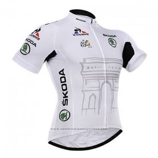 2015 Maillot Cyclisme Tour de France Blanc Manches Courtes et Cuissard