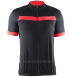 2016 Maillot Cyclisme Craft Noir et Rouge Manches Courtes et Cuissard