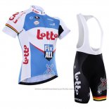 2016 Maillot Cyclisme Lotto Fix All Blanc et Bleu Manches Courtes et Cuissard