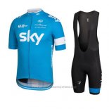 2016 Maillot Cyclisme Sky Azur et Blanc Manches Courtes et Cuissard