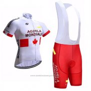 2017 Maillot Cyclisme Ag2rla Mondiale Blanc Manches Courtes et Cuissard