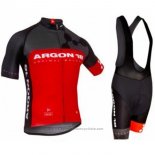 2017 Maillot Cyclisme Argon Rouge Manches Courtes et Cuissard