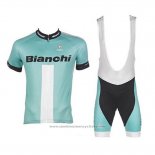 2017 Maillot Cyclisme Bianchi Vert Manches Courtes et Cuissard