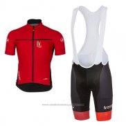 2017 Maillot Cyclisme Castelli Maratone Rouge et Noir Manches Courtes et Cuissard