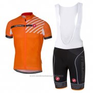 2017 Maillot Cyclisme Castelli Orange Manches Courtes et Cuissard