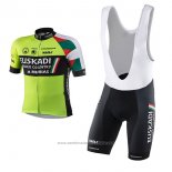 2017 Maillot Cyclisme Euskadi Vert et Noir Manches Courtes et Cuissard