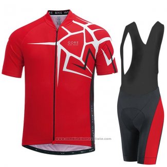 2017 Maillot Cyclisme Gore Bike Wear Power Adrenaline Rouge Manches Courtes et Cuissard