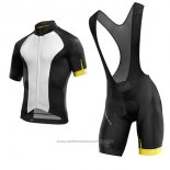 2017 Maillot Cyclisme Mavic Blanc et Noir Manches Courtes et Cuissard