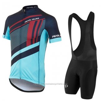 2017 Maillot Cyclisme Pearl Izumi Bleu Clair Manches Courtes et Cuissard