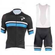 2017 Maillot Cyclisme Pinarello Noir et Bleu Manches Courtes et Cuissard