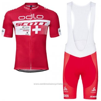 2017 Maillot Cyclisme Scott Champion Suisse Manches Courtes et Cuissard