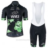 2017 Maillot Cyclisme Wm3 Noir Manches Courtes et Cuissard