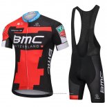 2018 Maillot Cyclisme BMC Rouge Noir Manches Courtes et Cuissard