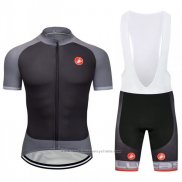 2018 Maillot Cyclisme Castelli Gris Manches Courtes et Cuissard