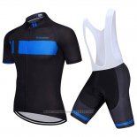 2018 Maillot Cyclisme Giant Noir et Bleu Manches Courtes et Cuissard