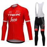 2018 Maillot Cyclisme Trek Segafredo Rouge Manches Longues et Cuissard