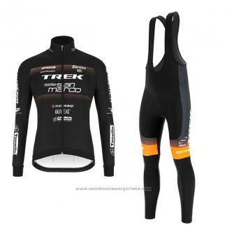 2018 Maillot Cyclisme Trek Selle San Marco Noir Manches Longues et Cuissard