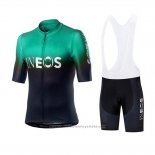 2019 Maillot Cyclisme Castelli Ineos Noir Vert Manches Courtes et Cuissard