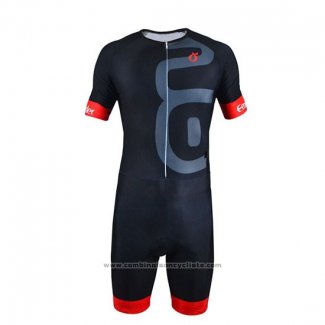 2019 Maillot Cyclisme Emonder-triathlon Noir Rouge Manches Courtes et Cuissard