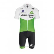 2019 Maillot Cyclisme Dimension Data Vert Blanc Manches Courtes et Cuissard