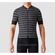 2019 Maillot Cyclisme La Passione Stripe Noir Manches Courtes et Cuissard