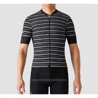 2019 Maillot Cyclisme La Passione Stripe Noir Manches Courtes et Cuissard