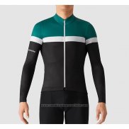 2019 Maillot Cyclisme La Passione Vert Blanc Noir Manches Longues et Cuissard