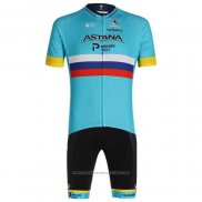 2020 Maillot Cyclisme Astana Champion Russie Manches Courtes et Cuissard