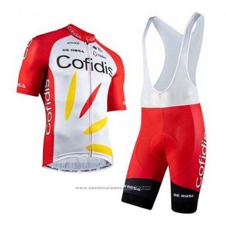 2020 Maillot Cyclisme Cofidis Rouge Blanc Manches Courtes et Cuissard