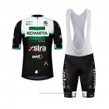 2020 Maillot Cyclisme Kometa Xstra Noir Blanc Vert Manches Courtes et Cuissard