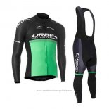 2020 Maillot Cyclisme Orbea Noir Vert Manches Longues et Cuissard