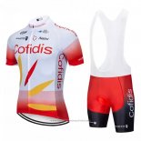 2021 Maillot Cyclisme Cofidis Blanc Rouge Manches Courtes et Cuissard