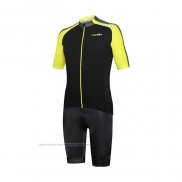 2021 Maillot Cyclisme RH+ Gris Jaune Manches Courtes et Cuissard