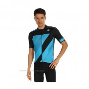2021 Maillot Cyclisme Sportful Bleu Noir Manches Courtes et Cuissard