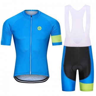 2021 Maillot Cyclisme Steep Bleu Vert Manches Courtes et Cuissard