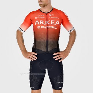 2022 Maillot Cyclisme Arkea Samsic Noir Rouge Manches Courtes et Cuissard