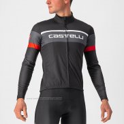 2022 Maillot Cyclisme Castelli Rouge Noir Manches Longues et Cuissard