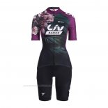 2022 Maillot Cyclisme Femme Liv Violet Manches Courtes et Cuissard