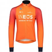 2022 Maillot Cyclisme Ineos Grenadiers Orange Manches Longues et Cuissard