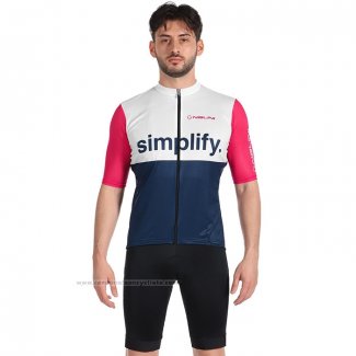 2022 Maillot Cyclisme Nalini Bleu Rose Manches Courtes et Cuissard