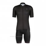 2022 Maillot Cyclisme Scott Noir Manches Courtes et Cuissard