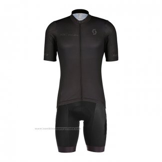 2022 Maillot Cyclisme Scott Noir Manches Courtes et Cuissard