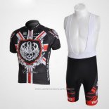 2010 Maillot Cyclisme Rock Racing Noir et Rouge Manches Courtes et Cuissard