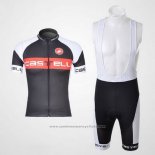 2011 Maillot Cyclisme Castelli Blanc et Gris Manches Courtes et Cuissard