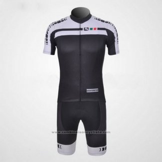 2011 Maillot Cyclisme Giordana Blanc et Noir Manches Courtes et Cuissard