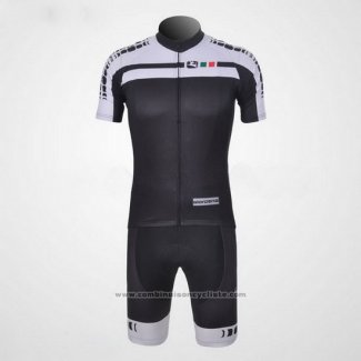 2011 Maillot Cyclisme Giordana Blanc et Noir Manches Courtes et Cuissard