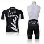 2011 Maillot Cyclisme HTC Highroad Noir et Blanc Manches Courtes et Cuissard