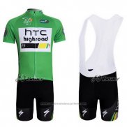 2011 Maillot Cyclisme HTC Highroad Vert et Blanc Manches Courtes et Cuissard