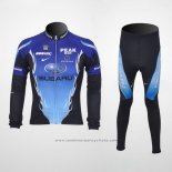 2011 Maillot Cyclisme Subaru Azur et Noir Manches Longues et Cuissard Pantaloni